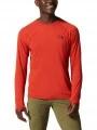 Mountain Hardwear Crater Lake Long Sleeve Crew férfi hosszú ujjú sport póló piros színben 1