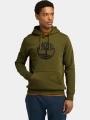 Timberland Tree Logo Hoodie férfi kapucnis pulóver oliva színben 1